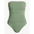 thumbnail image 6 of Time and Tru Women's and Women's Plus Size Ribbed Bandeau One Piece Swimsuit, Sizes XS-3X, 6 of 6