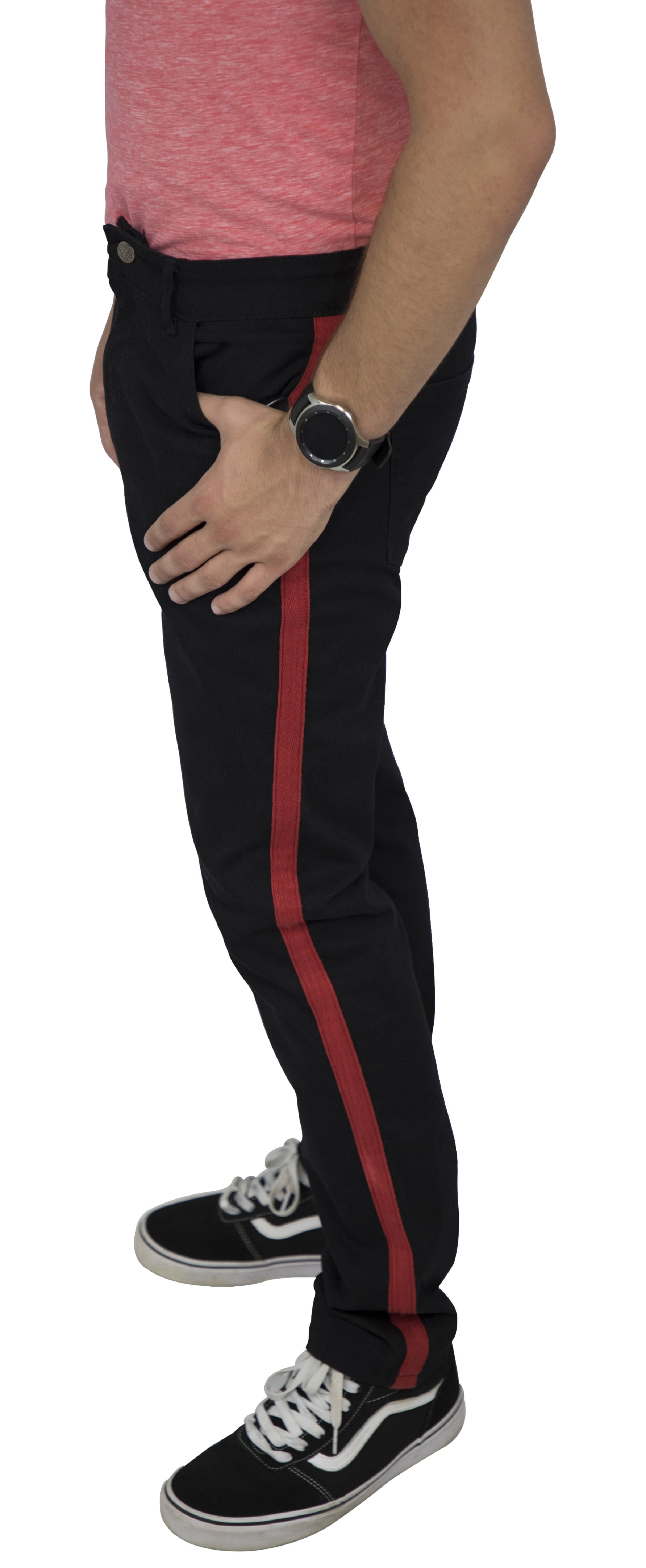 Men's Stripe Jeans Pants Casual Denim Pant Side Striped Ribbon Straight Fit Pant - Walmart.com