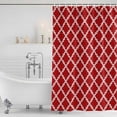 thumbnail image 4 of Quatrefoil Moroccan Pattern Waterproof Fabric Shower Curtain,Geometric Red Backdrop Waterproof Fabric Shower Curtain for Bathroom Curtains Bathtubs Shower Curtains with 12 Hooks Extra Long 72x96, 4 of 8