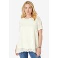 thumbnail image 2 of Roaman's Women's Plus Size Allover Lace Swing Tee, 2 of 5