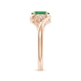 thumbnail image 3 of ANGARA Natural Oval Emerald Bypass Ring with Trio Diamond Accents in 14K Rose Gold for Women (Size-7x5mm) | May Birthstone, Birthday, Anniversary, Jewelry Gift for Women | Natural Emerald Ring, 3 of 9