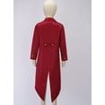 thumbnail image 6 of YEAHDOR Boys Renaissance Steampunk Long Sleeved Tailcoat Medieval Victorian Gothic Notch Lapel Jacket Red 6, 6 of 7