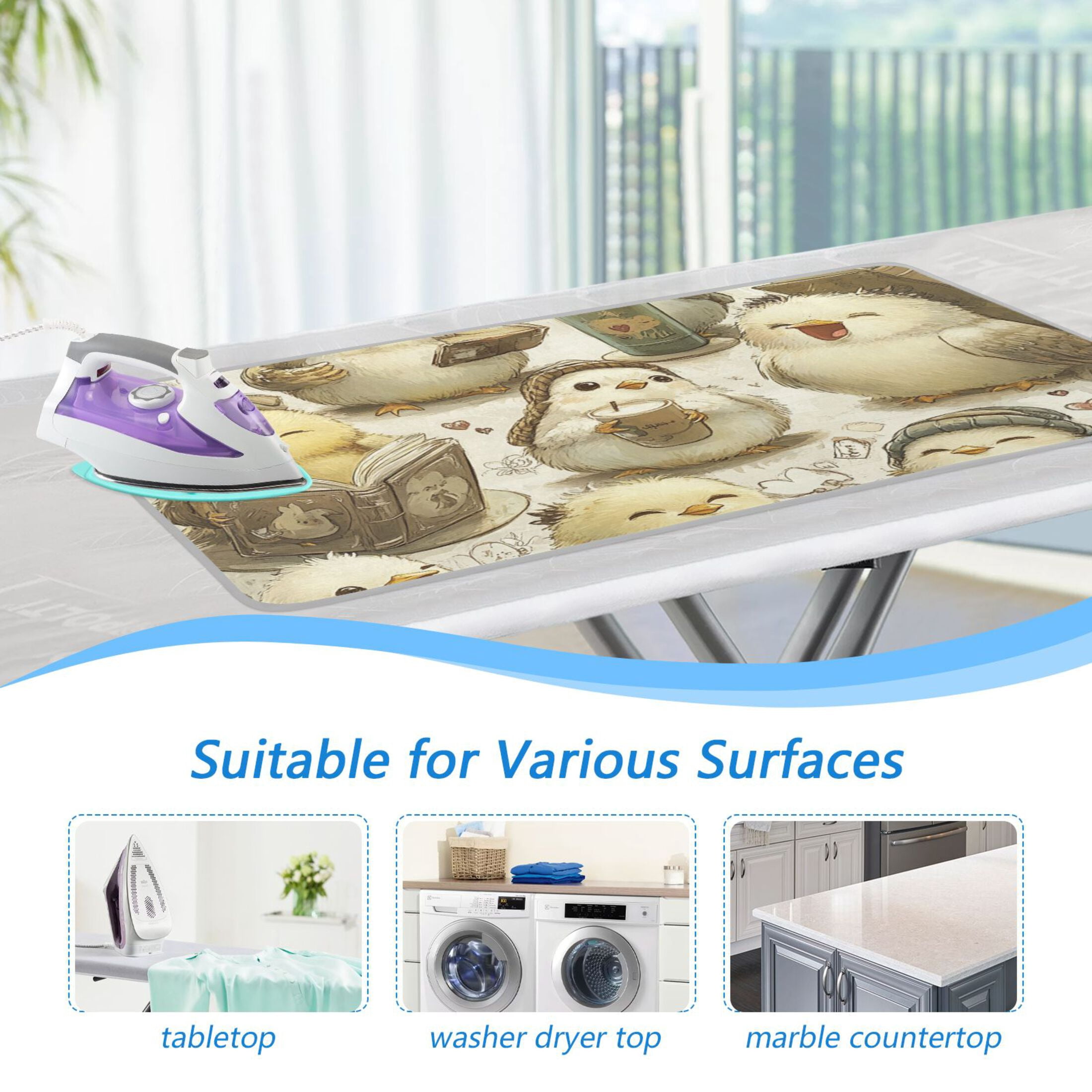 Cute Little Birds Ironing Mat Blanket for Table Top Travel Portable Ironing Board Pad 47.2x27.6 Inch