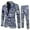 Blue, variant on Penkiiy Blazer Set for Men Men Casual Slim Fit Single Button Printed Long Sleeve Coat Trousers Two Piece Suit Gray Blazer