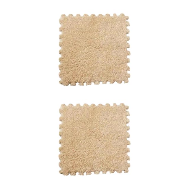 Injueey Juego de alfombrillas de espuma entrelazadas hechas con espuma y felpa para alfombras infantiles de felpa resistentes y duraderas camello 2Conjunto