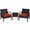 Red, variant on Barara King 3 Pieces Wicker Chair Set w/ Table Red Outdoor Patio Furniture Wicker Rattan Modern Conversation Chat Seating
