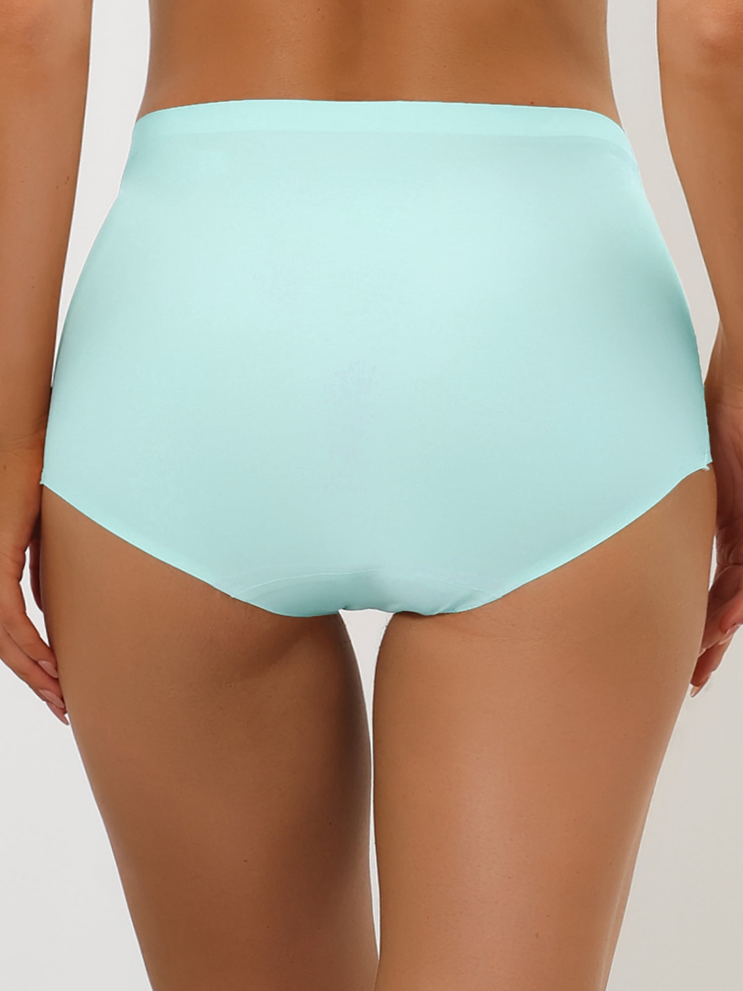 Unique Bargains Women's Elastic High-Waisted No Show Hipster Underwear Light Blue M
