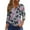 Gray, variant on Women's Henley Neck Vintage Floral Print Short Sleeve T-Shirt with Ribbed Detailing, Retro-Inspired Casual Top for Coffee Dates or Thrift Shopping,Multicolor XL