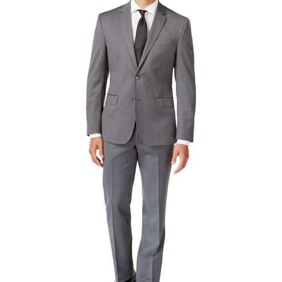 Kenneth Cole Mens Performance Formal Tuxedo, Grey, 42 Long / 36W x UnfinishedL