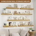 thumbnail image 3 of Floating Shelves for Wall, Wall Mounted Wood Floating Shelf with Invisible Brackets for Living Room, Bathroom, Bedroom, Kitchen Storage and Decor, 24 Inch Set of 2, Black, 3 of 8