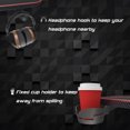 thumbnail image 5 of Homall 43 Inch T-Shaped Legs Computer Gaming Desk Carbon Fiber Surface Gaming Desk With Cup Holder & Headphone Hook，Red, 5 of 7