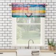 thumbnail image 3 of Nautical Anchor Kitchen Valance Curtain Rod Pocket Beach Coastal Rustic Colorful Wooden Board Privacy Window Valances for Living Room Kitchen 54 by 18 in, 1 Panel, 3 of 6