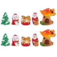 thumbnail image 1 of 10pcs pequeños miniaturas miniaturas decoración de árboles de Navidad muñeco de nieve caja de regalos decoración de la casa de los champiñones, 1 of 6