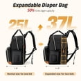 thumbnail image 2 of Mochila Tonyeee Bolsa para Pañales Extra Grande 25-37L Negra, 2 of 7