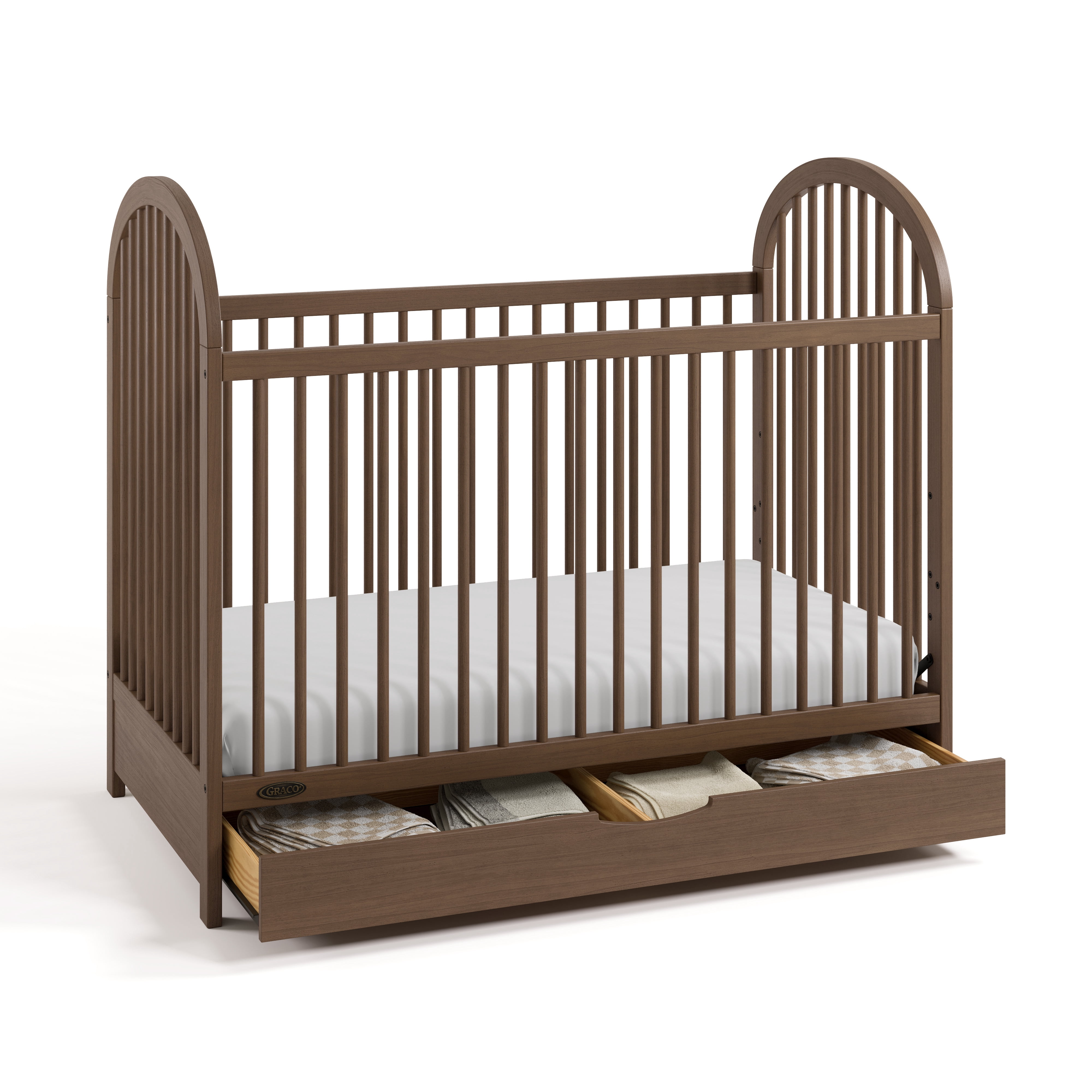 Graco Olivia 3-In-1 Convertible Baby Crib with Drawer, Hazelnut