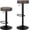 Grey, variant on Bar Stools Set of 2 Counter Height, Swivel Barstools with Footrest and Backless Round, Height Adjustable Modern Bar stools for Kitchen, Leather, Retro Grey