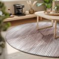 thumbnail image 3 of Round Rugs 6Ft, Coffee Brown Striped Round Area Rug Washable Indoor Throw Carpet, Abstract Vertical Streaks Stripes Soft Non Slip Circle Rug for Office Cabinet Home Decor Aesthetic, 3 of 8