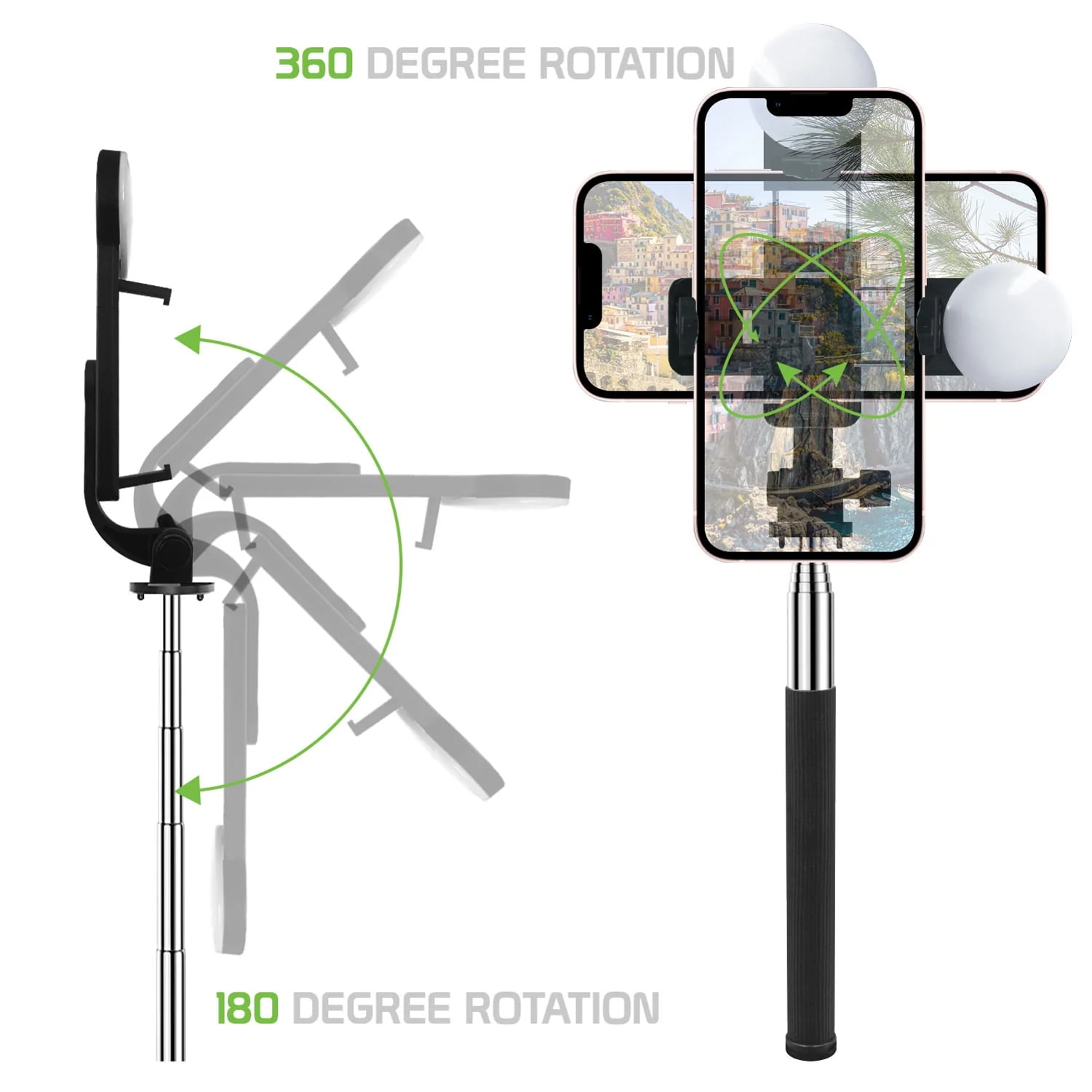 Wireless Selfie Stick for Samsung Galaxy A54 5G/A34 5G/A24 - Built-in Tripod Remote Shutter Stand Self-Portrait Extendable