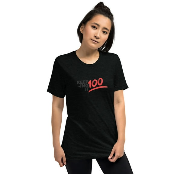 Keepin it 100 Short sleeve t-shirt (Solid Black Triblend, XS)