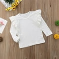 thumbnail image 4 of Baby Girl Toddler Kids Long Sleeve Ruffle Tops Tee Clothes Solid Blouse T-shirt Tops, 4 of 4