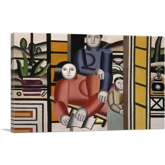 ARTCANVAS Three Women By a Garden 1922 Canvas Art Print by Fernand Leger - Size: 26" x 18" (0.75" Deep)