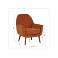 thumbnail image 7 of Mid-Century Velvet Accent Chair, Leisure Side Chair with Movable Seat Cushion, Comfy Club Arm Chair with Solid Wood Legs for Living Room, Bedroom, Orange, 7 of 7