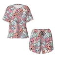 thumbnail image 4 of Kdxio Cartoon Hearts Print Pajamas Sets for Women Short-Sleeved Pjs with Lounge Shorts Two Piece Sleepwear S-4XL, 4 of 9