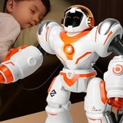 RUIG Programmable LED RC Robot Toys -Smart Programmable,Dancing Remote Control Robot with 50 Actions,Supporting 24 Changing Expression,Interactive 14 Walking Singing Dancing Robot,Launcher