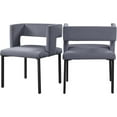 thumbnail image 1 of Meridian Furniture Caleb Gray Velvet Dining Chair (Set of 2), 1 of 5