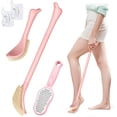 thumbnail image 1 of New Foot Brush & Foot File Set(2PCS), 3-IN-1 Foot Scrubber in Shower, 10.2‘‘-27.5‘‘Adjustable Long Handle Foot Scrub Brush and Upgrade Foot File Callus Remover, Gift-Box Packed(Pink+Foot File), 1 of 7