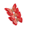 thumbnail image 2 of Red Christmas Decorative 3 Pack Detachable Butterfly Clips Accessories for Thin for Holiday Tree Ornaments and Daily Hairstyle Use for Home Party Decor, 2 of 4