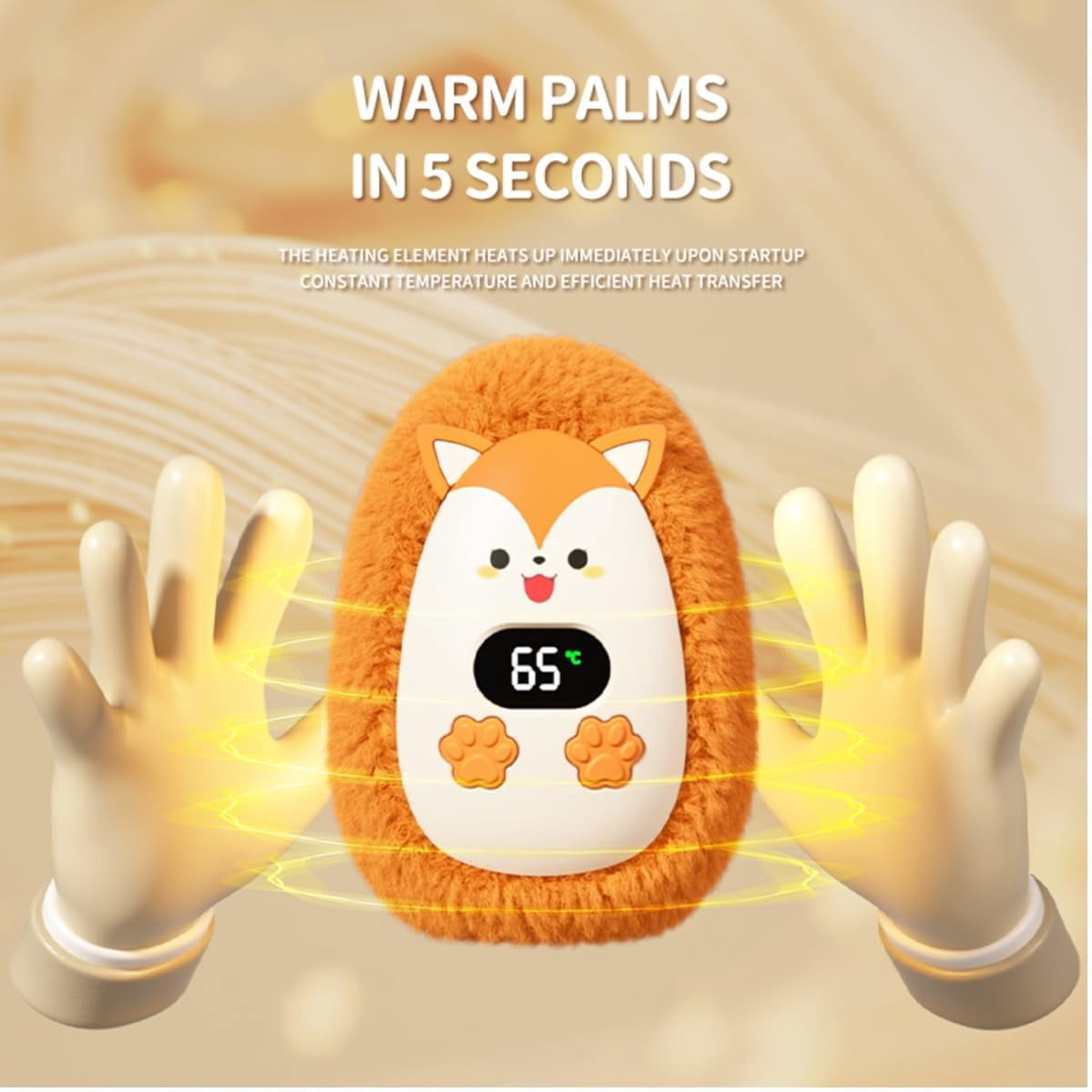 Rechargeable Plush Hand Warmers,Portable and Reusable Hand Warmer,3 Levels Heating Handwarmers,Portable Pocket Hand Warmer & Power Bank for Outdoors, Camping, Golf, Men Womens Gift