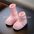 thumbnail image 3 of Otoño/Invierno zapatos integrados para niños pequeños forro polar cuero de gamuza suela suave Babywarm calcetines de aprendizaje antideslizantes, 3 of 4