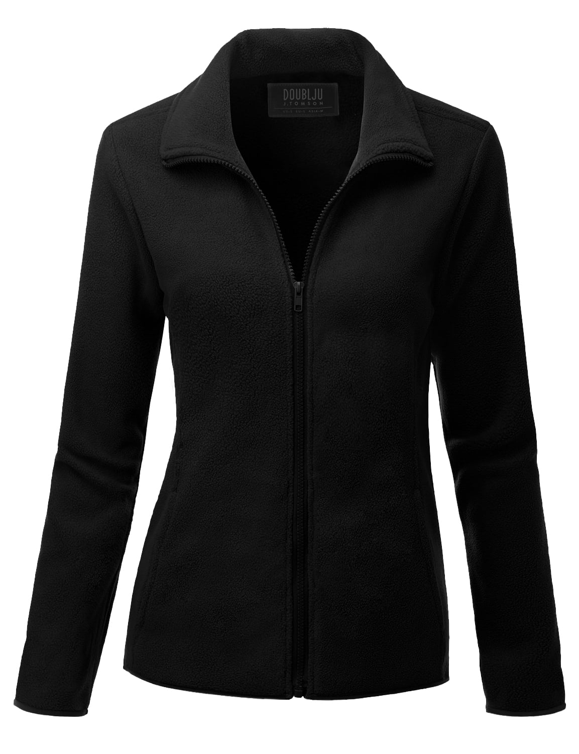 Doublju Women's Full Zip Up Fleece Jacket With Pockets (Plus Size
