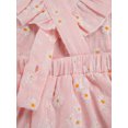 thumbnail image 4 of goowrom Daisy Print Square Collar Ruffle Fly Sleeve Baby Romper with Headband, 4 of 10