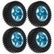 thumbnail image 2 of RC Metal Hub Tires, Excellent Aluminum Alloy Portable RC Tires With 4 X RC Tires For 1/12 RC Car For Outdoor ANGGREK Azul, 2 of 8