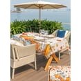 thumbnail image 4 of Outdoor Tablecloth with Umbrella Hole and Zipper, Thanksgiving Rectangle Table Cloth 60x84 Inch Waterproof Tablecloth, Orange White Pumpkin Maple Leaf Branches Picnic Table Cover for Patio Camping, 4 of 7