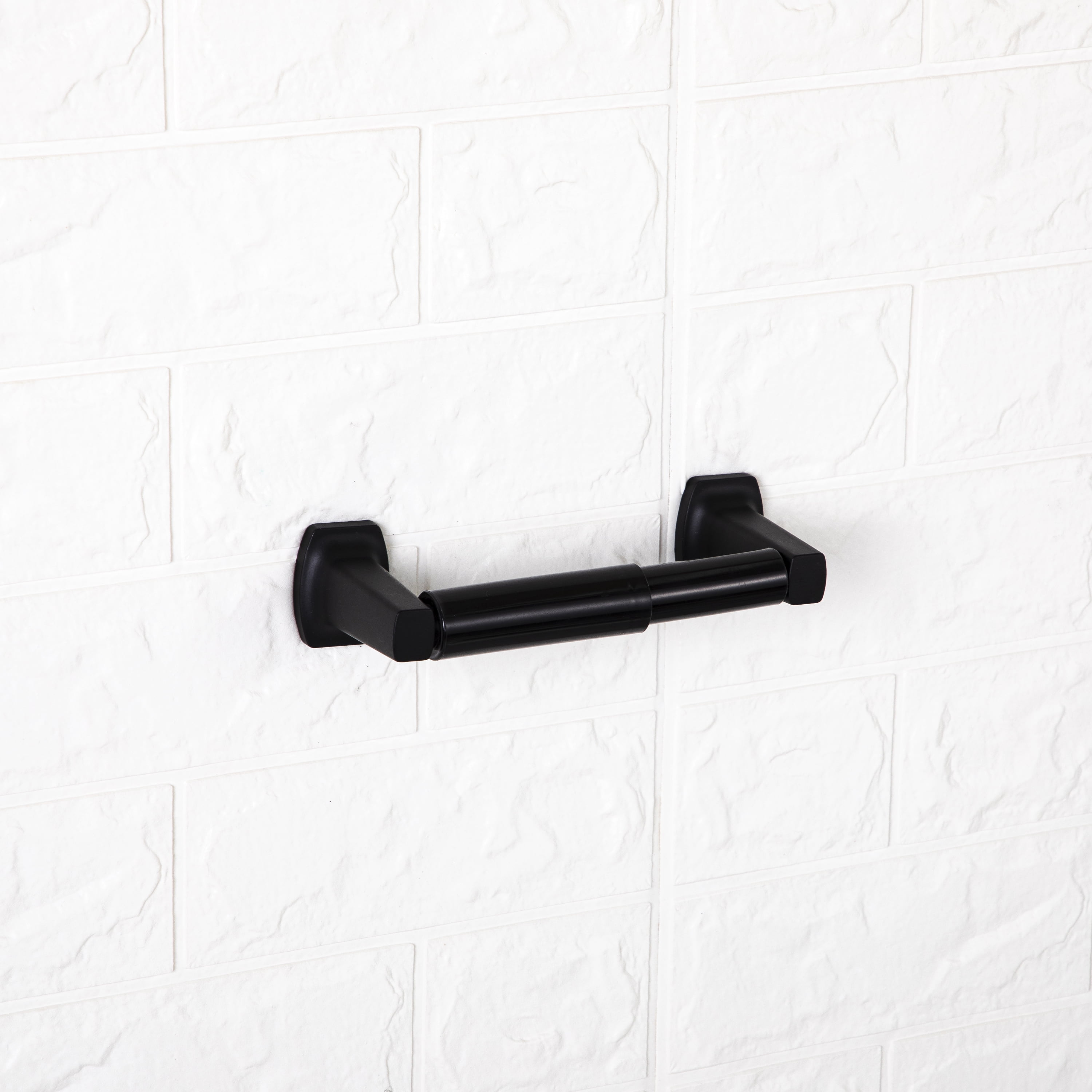 Design House 559351 Graz Park Two-Post Toilet Paper Holder, Classic Wall Mounted Spring Toilet Roll Holder, Matte Black