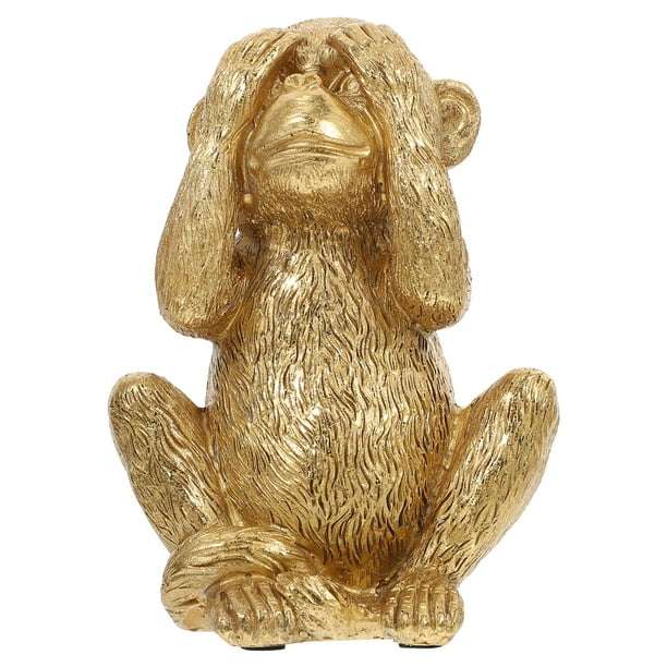 Adorno de mono de resina, delicada figura de mono, adorno de resina para escritorio de casa.