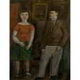 thumbnail image 2 of Joaquín Torres-García 15x18 Gold Ornate Wood Frame and Double Matted Museum Art Print Titled - Figures (1928), 2 of 4