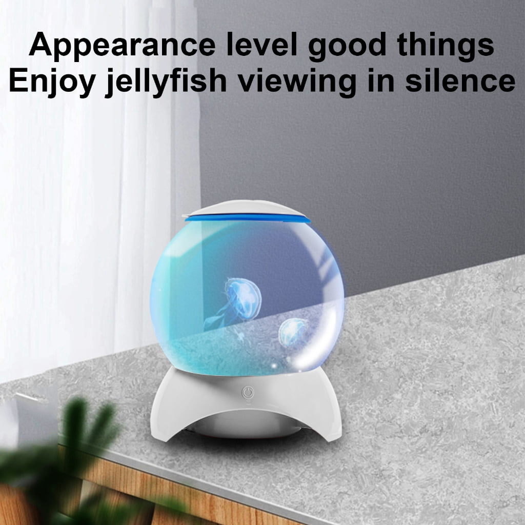 Necvior Clear Sphere Jellyfish Tanks with LED and Pumping for Home Office