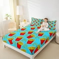 thumbnail image 4 of Homewish Children Teens Cartoon French Fries 4-Piece Full Size Sheets,Funny Fast Food Bed Sheets,Red Yellow Blue Lightweight Sheet Sets,Lightweight Room Decor, 4 of 7