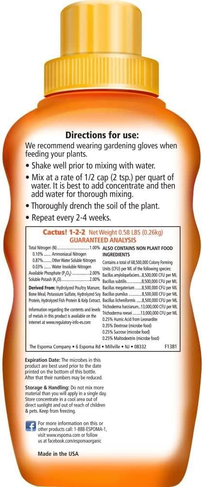 Espoma Organic Cactus Soil Mix and Liquid Plant Food - For Cactus & Succulents - 8qt, 8oz