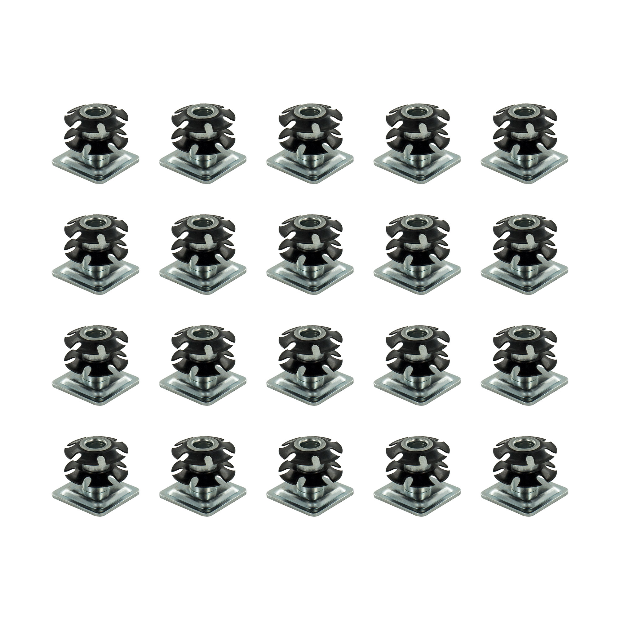 Outwater Square Double Star Metal Caster Insert with Thread DS71366