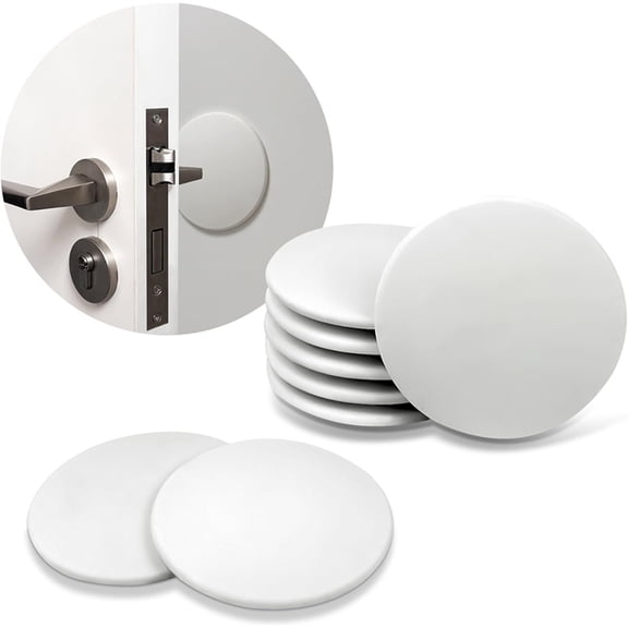 Door Stopper - 3.14" White Door Stoppers for Wall (8 Pack),Wall Protector & Shock-Absorbent Protectors From Door Knobs