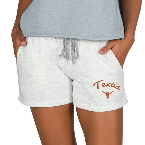 Women's Concepts Sport Ash Texas Longhorns Mainstream French Terry Tri-Blend Shorts