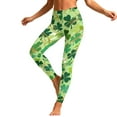 thumbnail image 2 of Vekome Green Womens Leggings Plus Size St Patricks Day High Waisted Yoga Pants Seamless Clover Lightweight Running Tights M, 2 of 8
