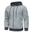 thumbnail image 3 of Black Hoodie Men,Color Block Hoodie Autumn Winter Pullover Thread Drawstring Casual Comfortable for Daily,Golf Pullovers for Men,03 GY2,S, 3 of 4