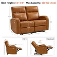 thumbnail image 4 of MCombo 56" Zero Wall Hugger Power Recliner Loveseat Sofa for Small Space, Living Room, RV, Cognac Brown, 4 of 10