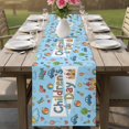 thumbnail image 4 of Blue Children's Day Table Runner 70 Inches, Car Tree Stars Cartoon Modern Art Bed Runner Dresser Scarves Tabletop for Indoor Outdoor Parties/Ceremony/Banquet, 13" x 70", 4 of 9